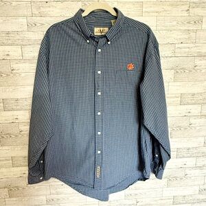 Vesi Sportswear Men’s Clemson/Auburn LOGO Blue Button Down Shirt 100% Cotton‎